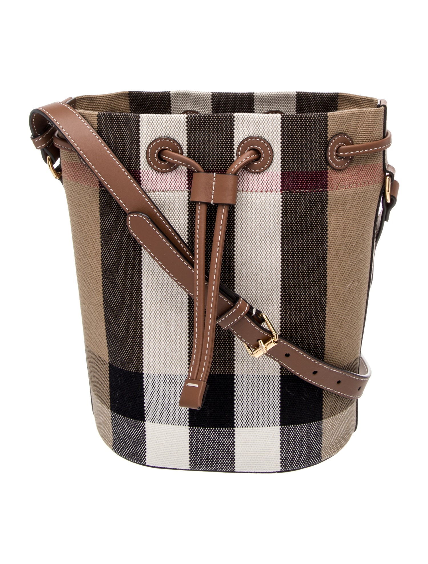 Burberry Exploded Check Bucket Bag