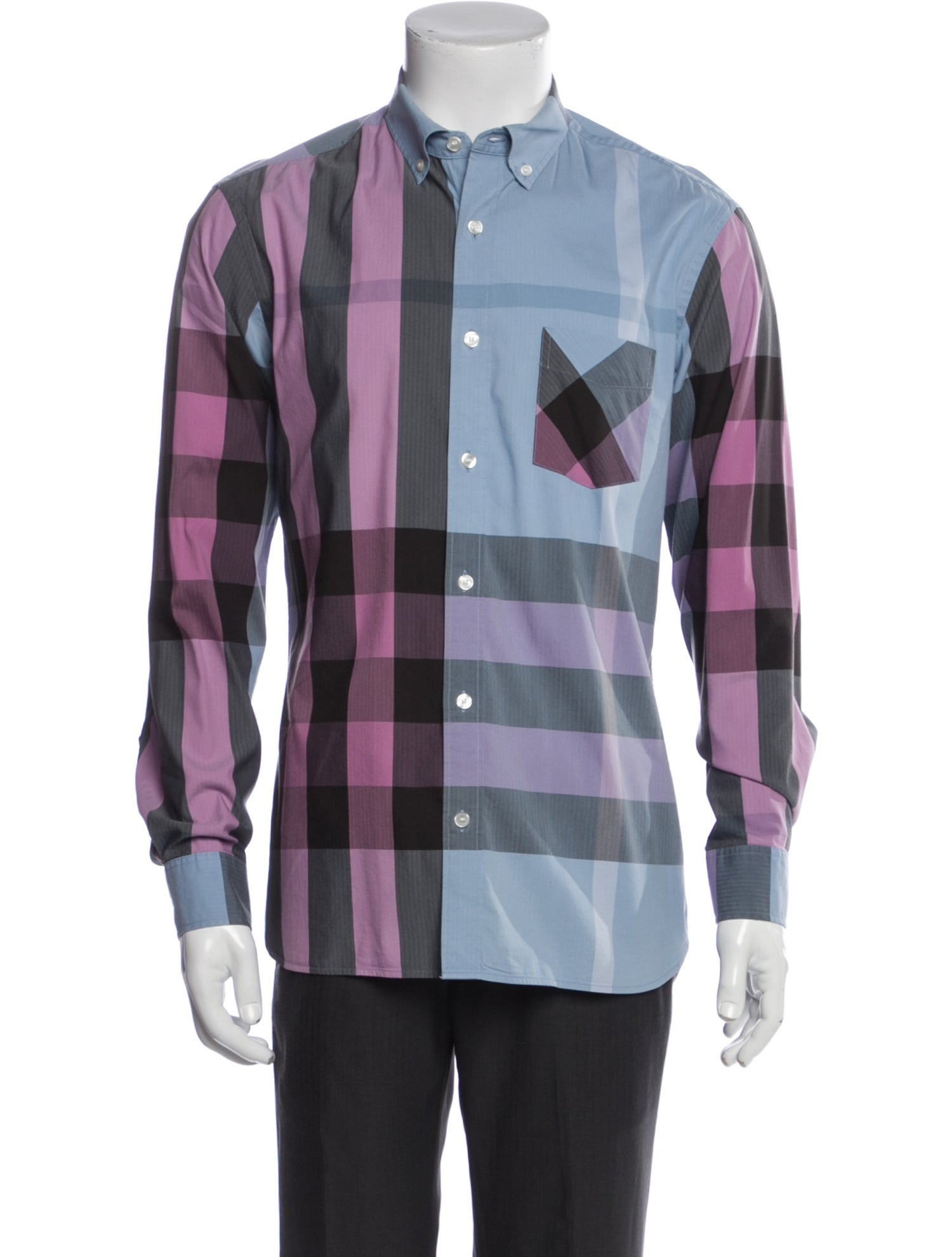 Burberry Exploded Check Pattern Long Sleeve Shirt