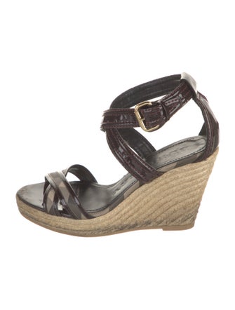 Burberry Nova Check Pattern Patent Leather Espadrilles