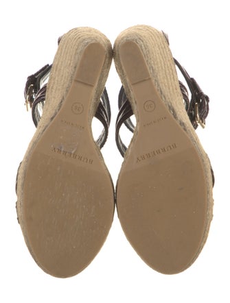 Burberry Nova Check Pattern Patent Leather Espadrilles