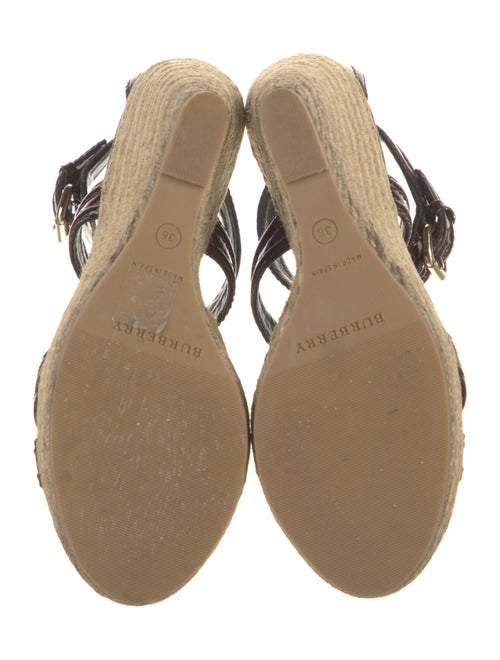 Burberry Nova Check Pattern Patent Leather Espadrilles