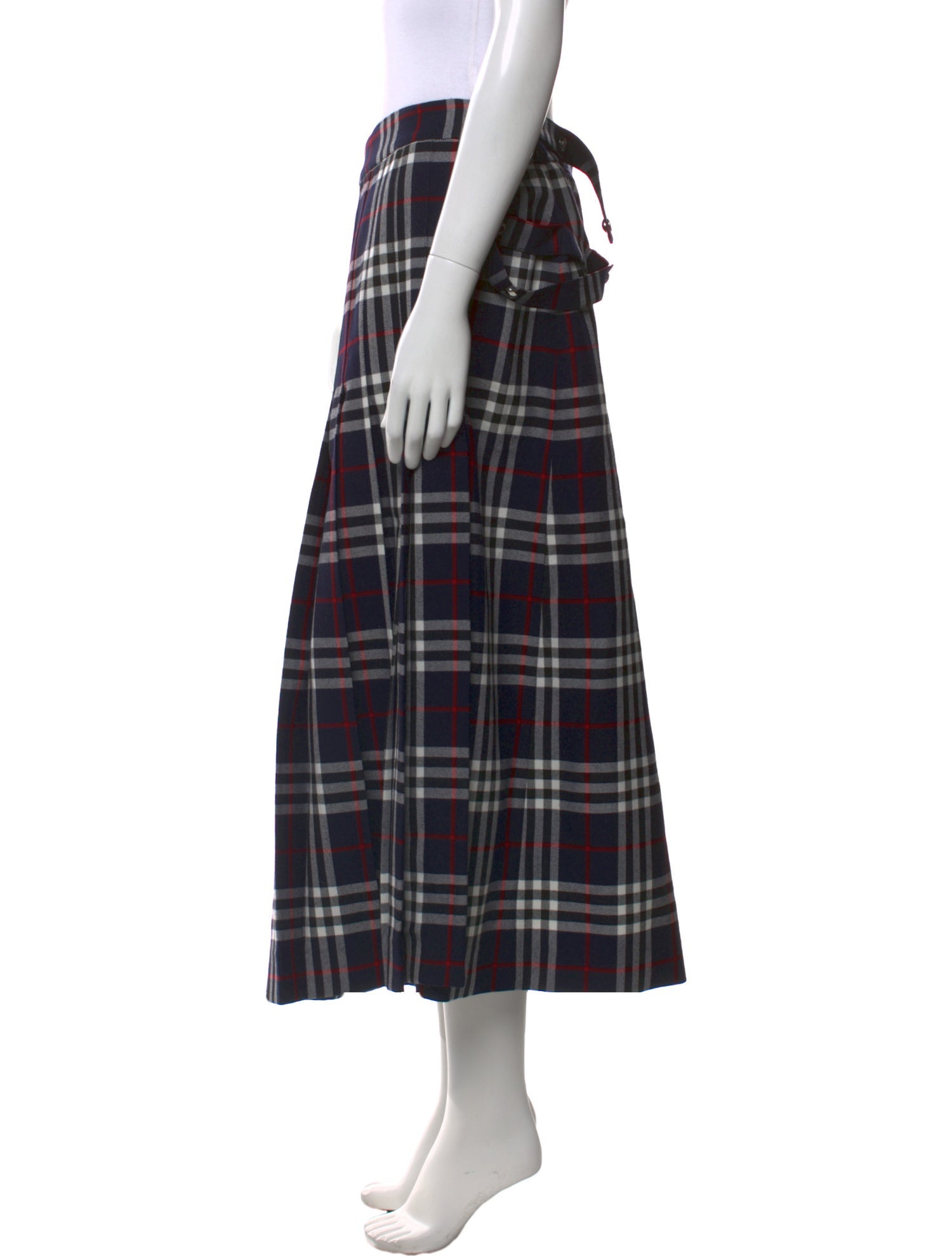 Burberry Wool Midi Length Skirt