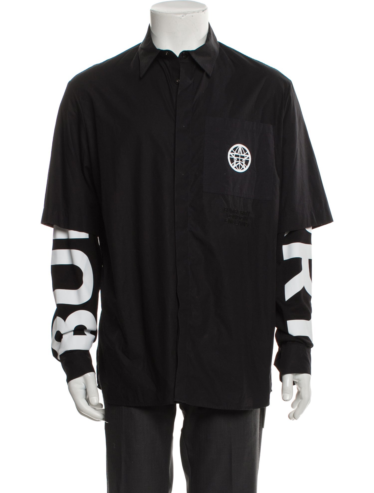 Burberry Graphic Print Long Sleeve Shirt