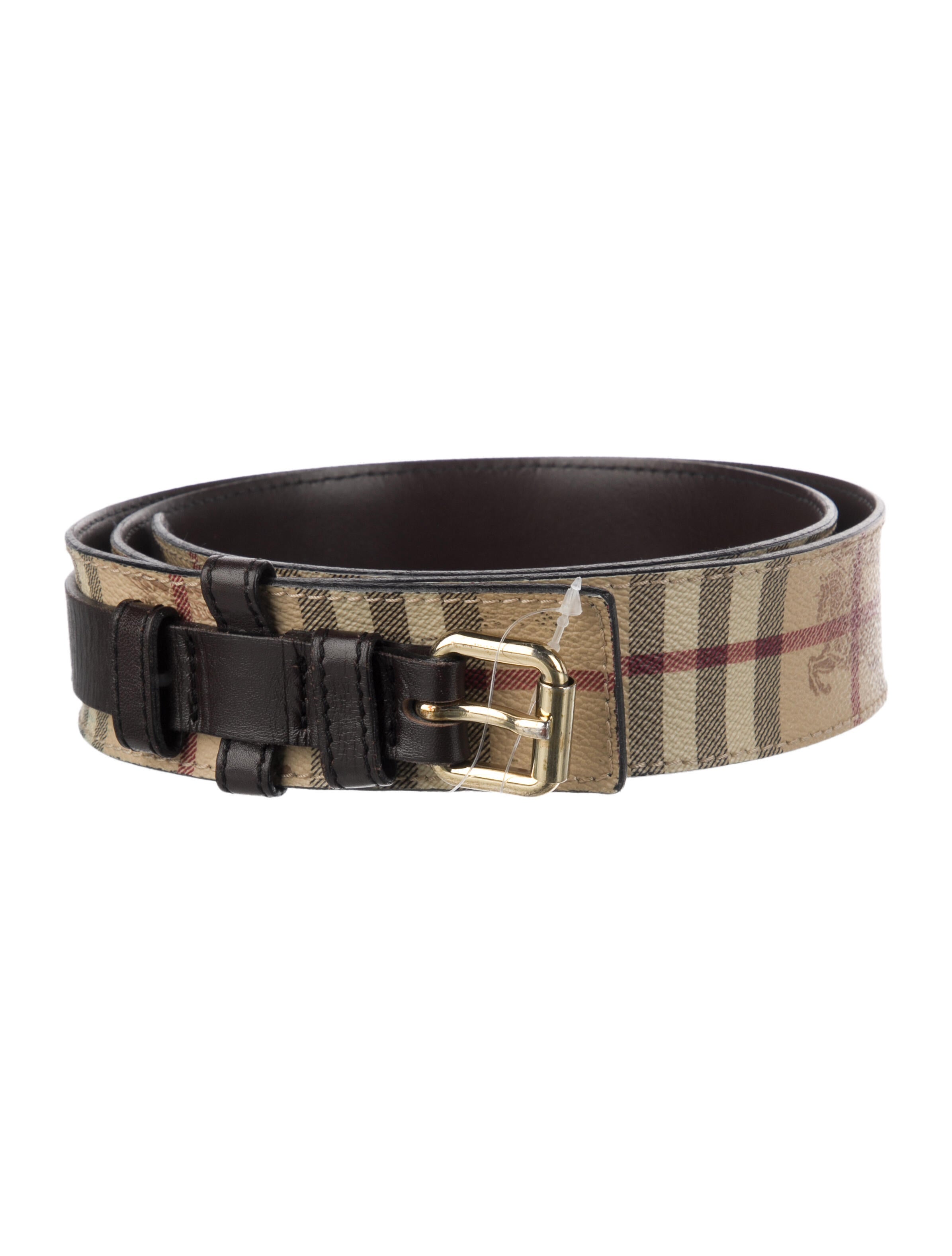 Burberry House Check Pattern Leather Belt