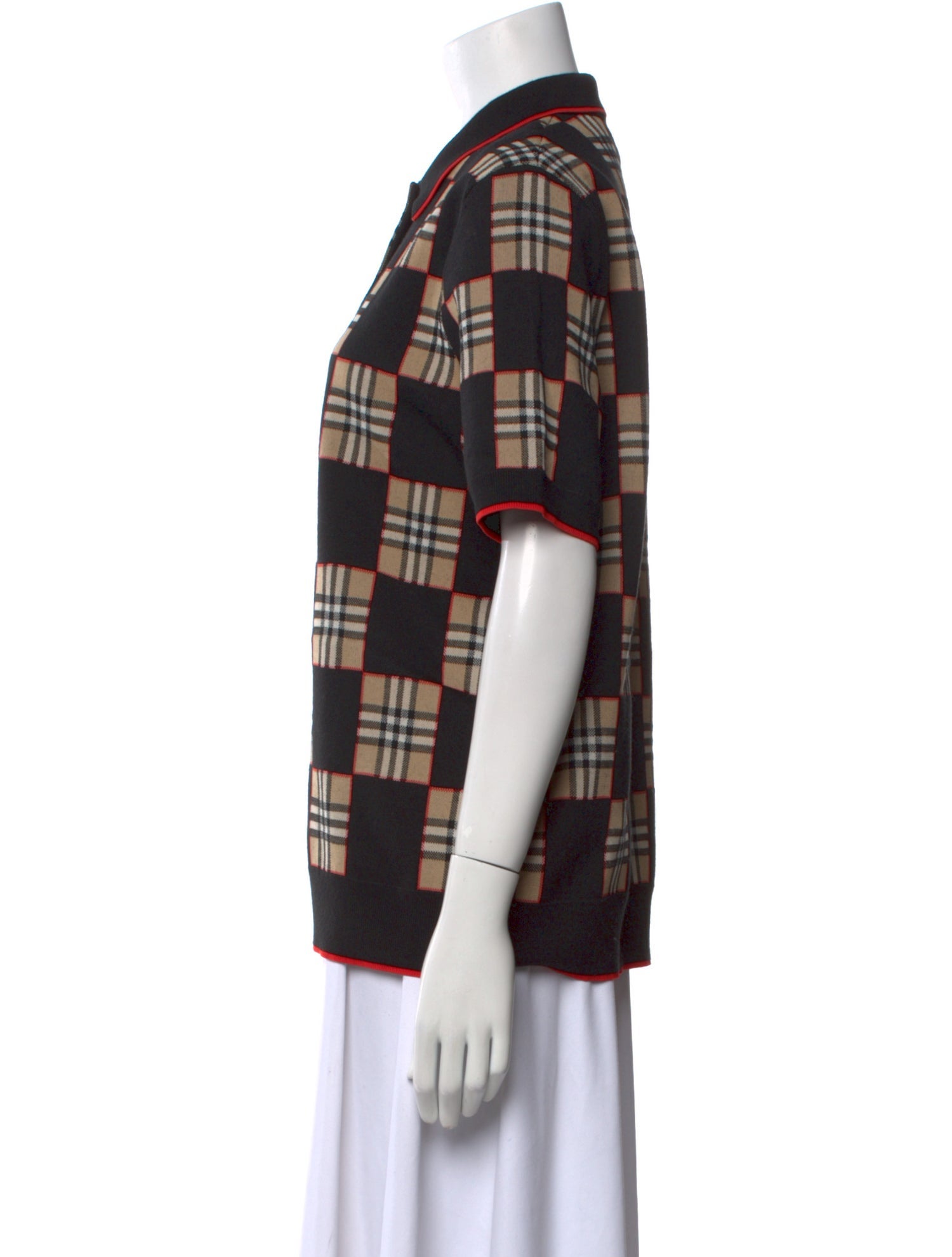 Burberry Merino Wool Plaid Print Sweater
