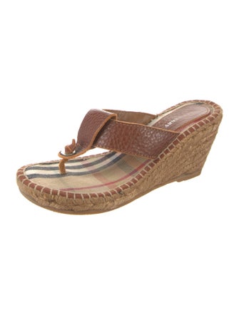 Burberry Nova Check Pattern Leather Espadrilles