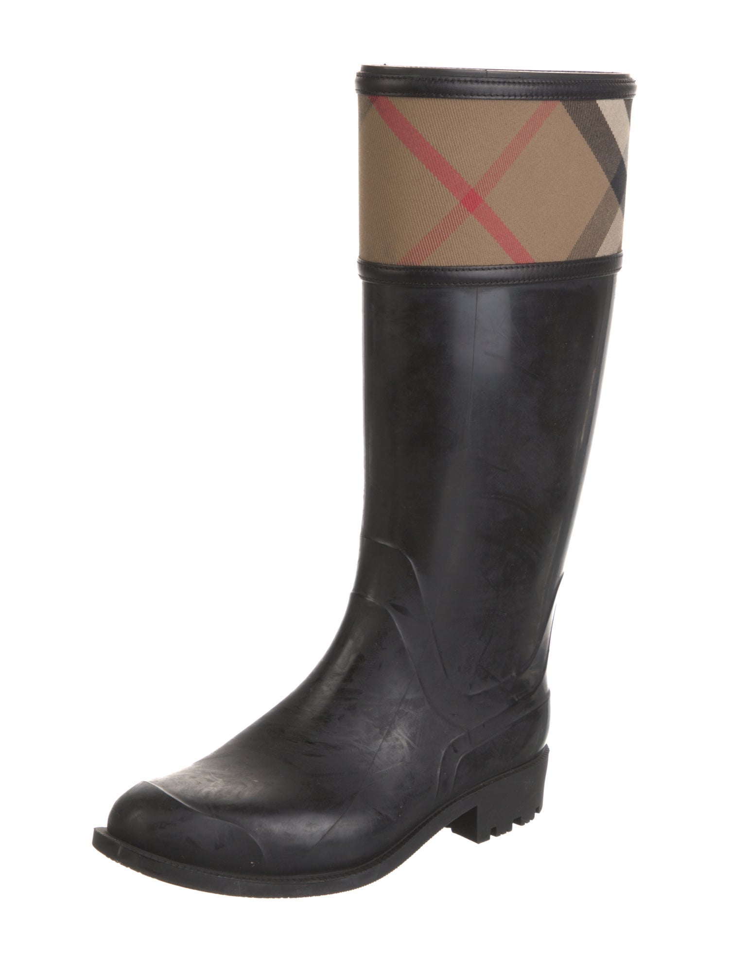 Burberry House Check Pattern Rubber Rain Boots