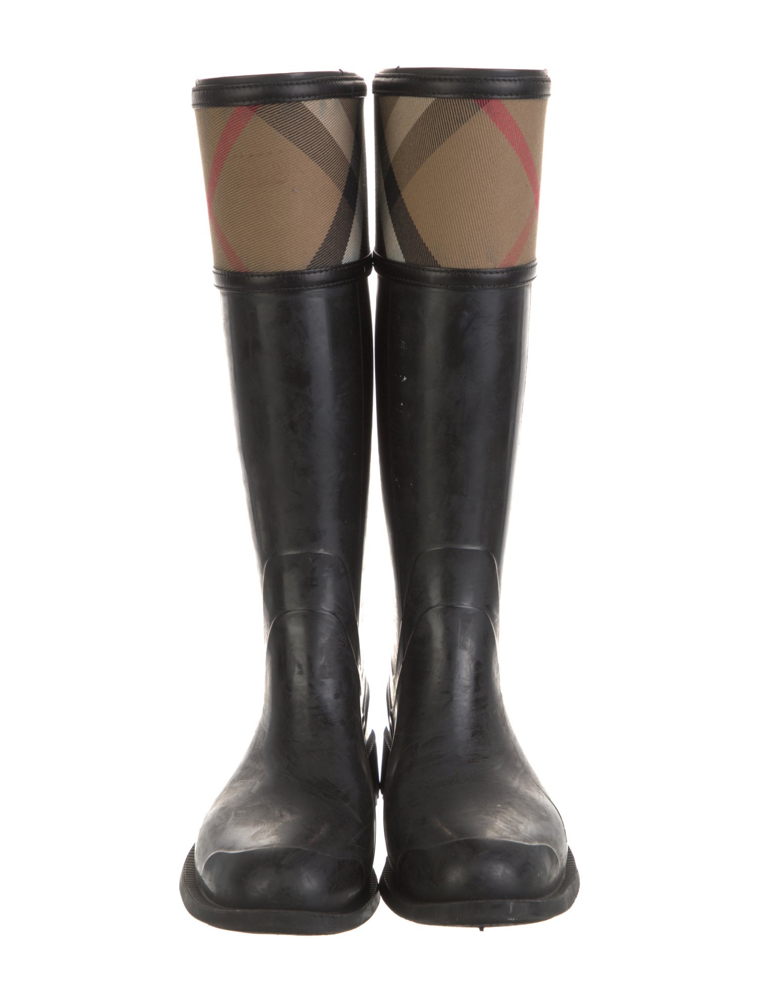 Burberry House Check Pattern Rubber Rain Boots