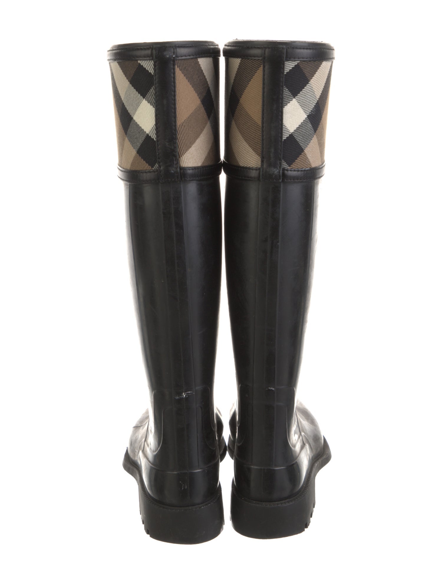 Burberry House Check Pattern Rubber Rain Boots