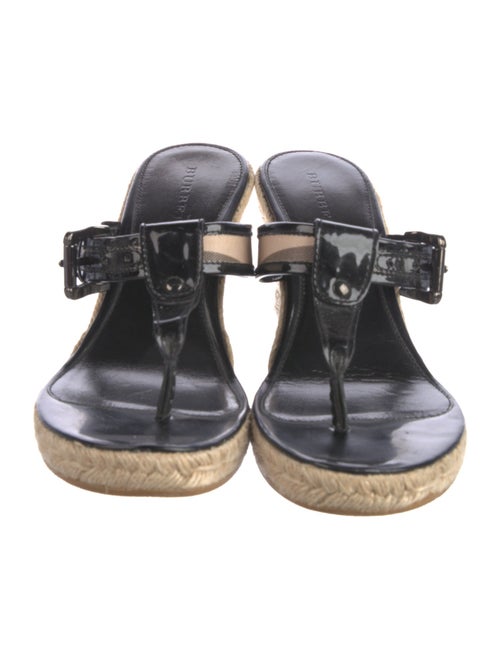 Burberry Nova Check Pattern Patent Leather Espadrilles