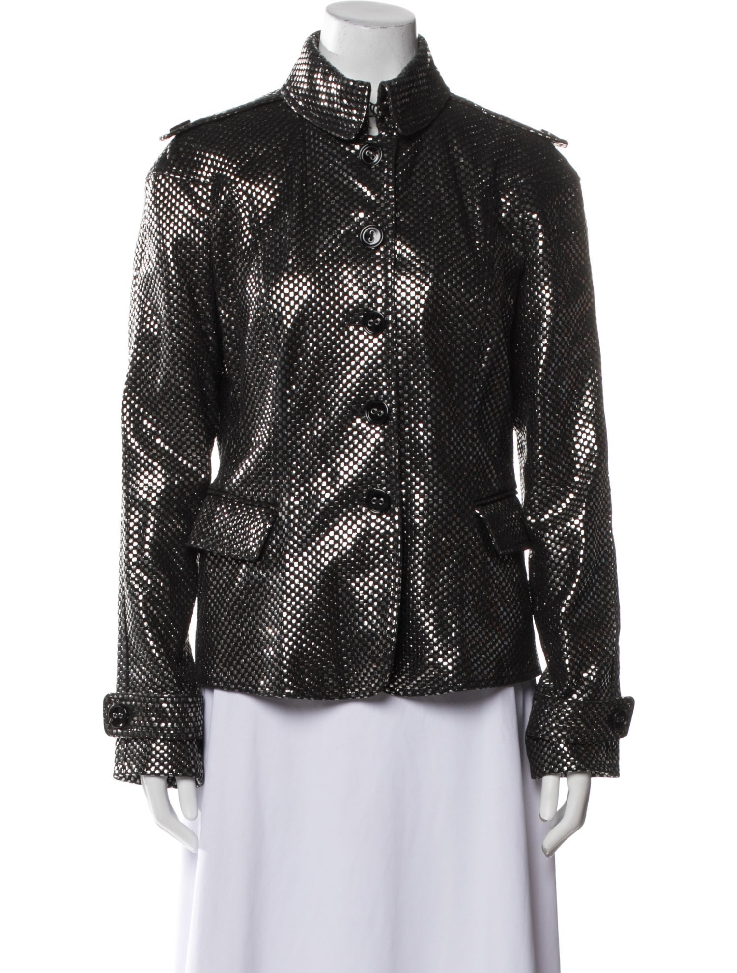 Burberry Leather Printed Jacket