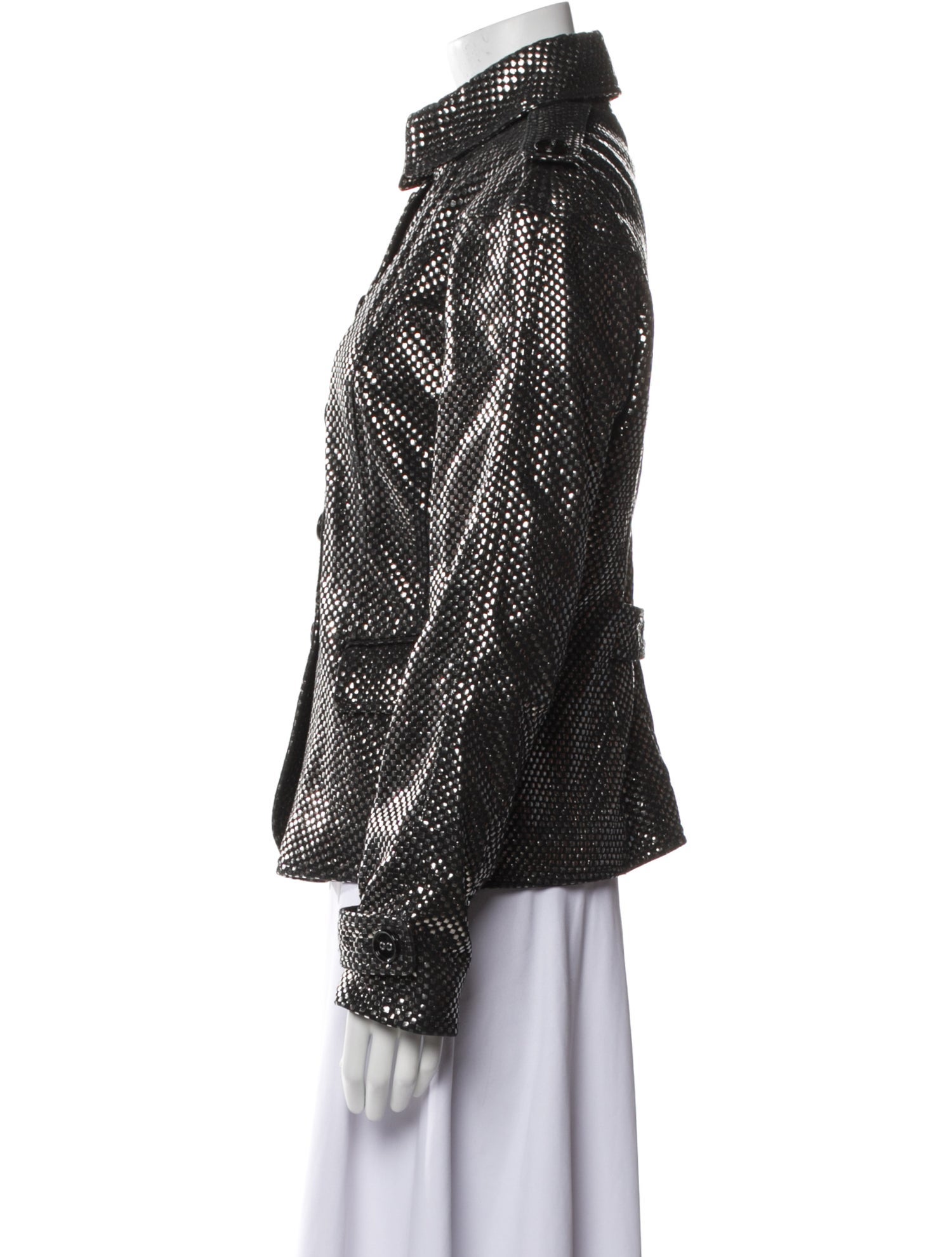 Burberry Leather Printed Jacket