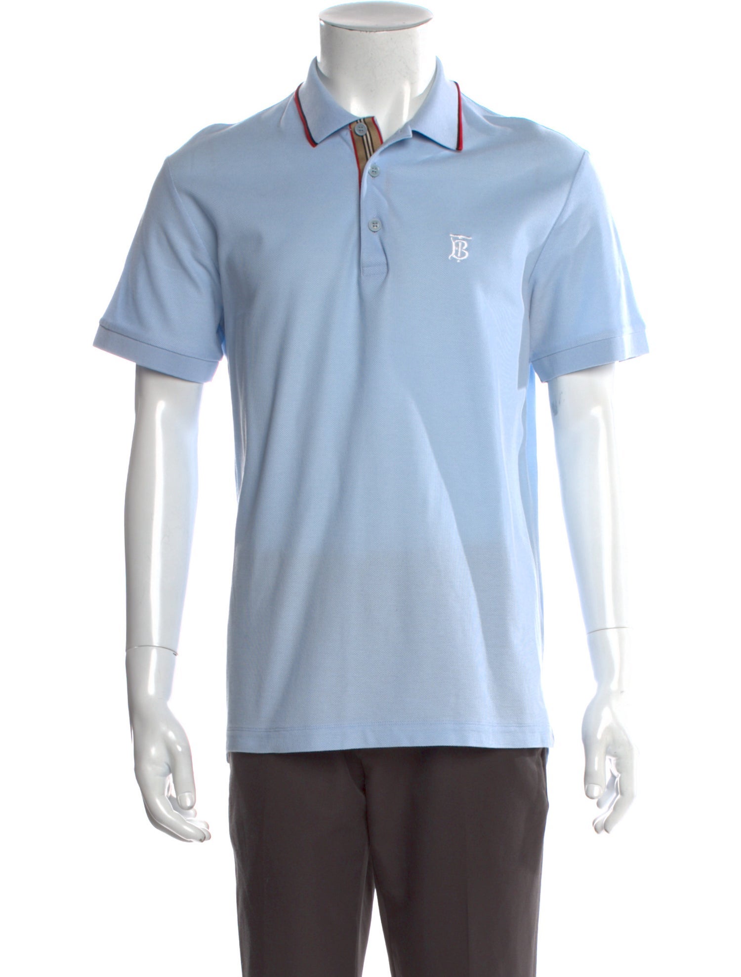 Burberry Nova Check Pattern Crew Neck Polo Shirt