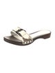 Burberry Nova Check Pattern Patent Leather Slides