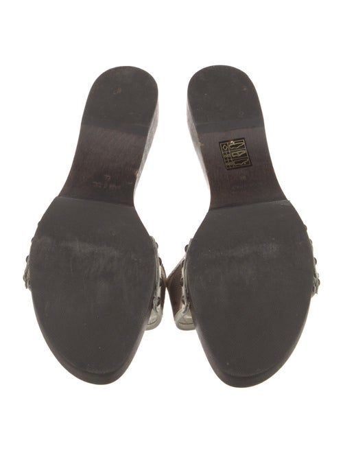 Burberry Nova Check Pattern Patent Leather Slides