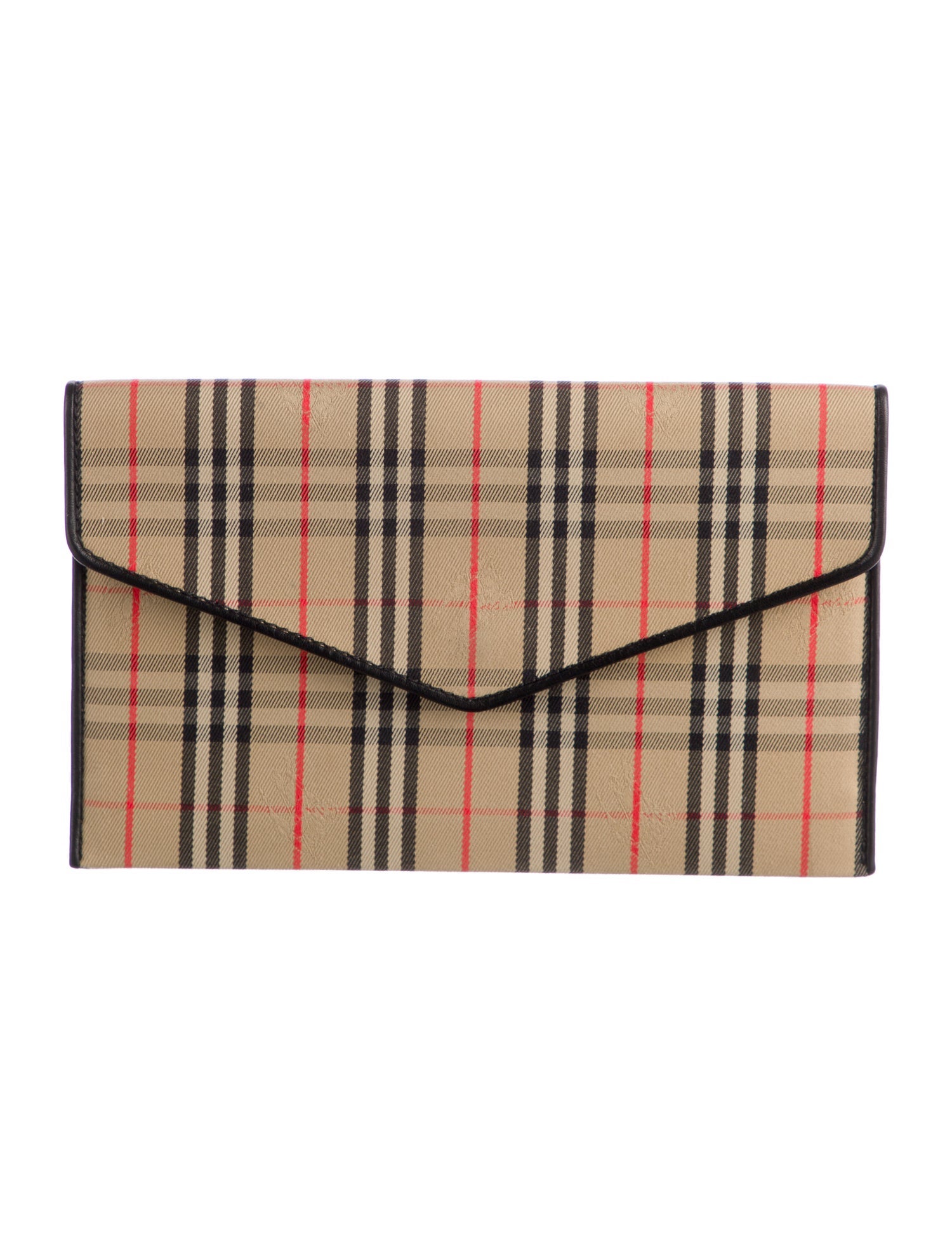 Burberry Canvas Plaid Print Bifold Wallet