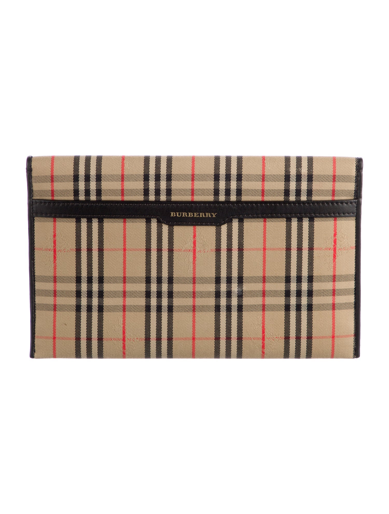 Burberry Canvas Plaid Print Bifold Wallet