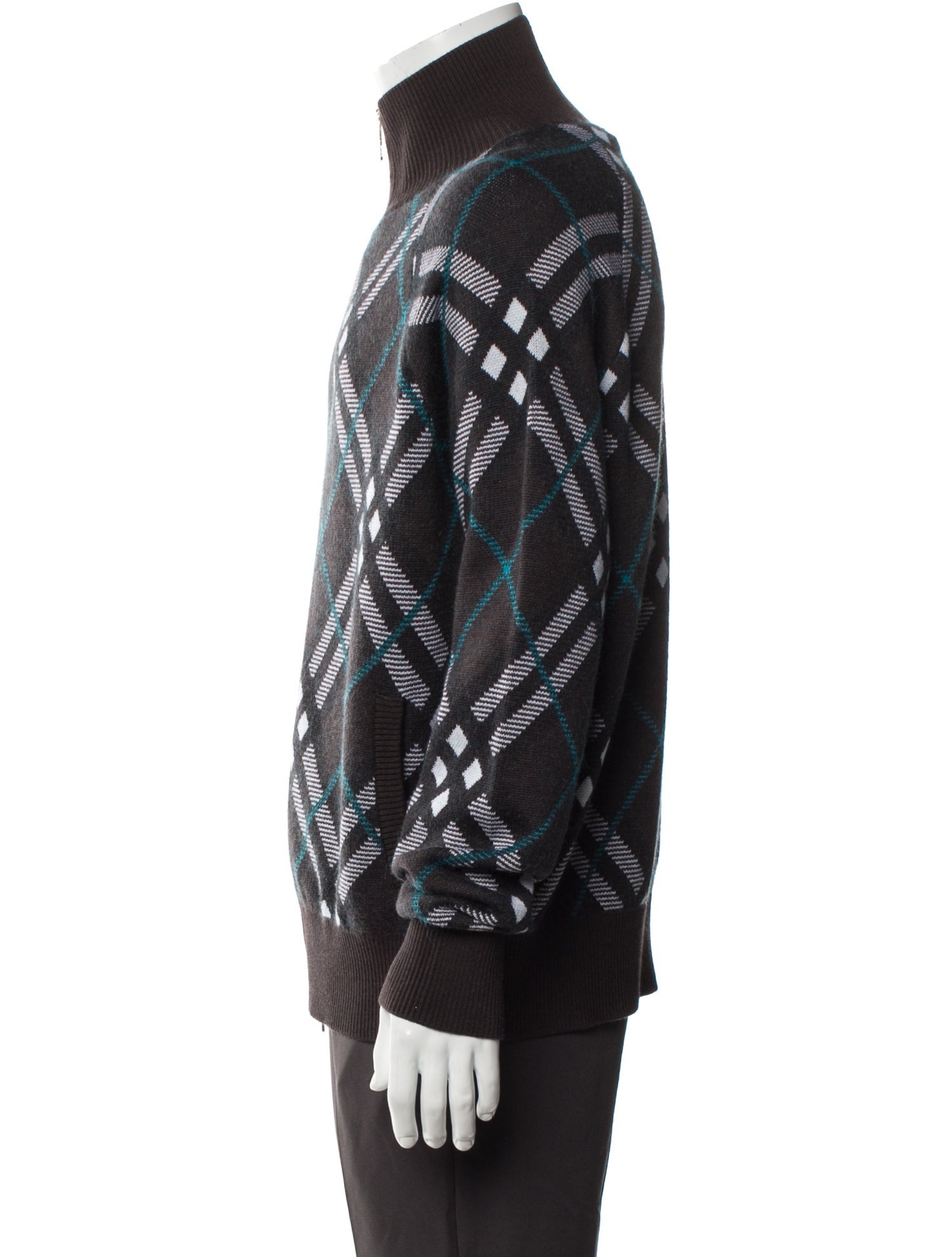 Burberry Wool Plaid Print Jacket