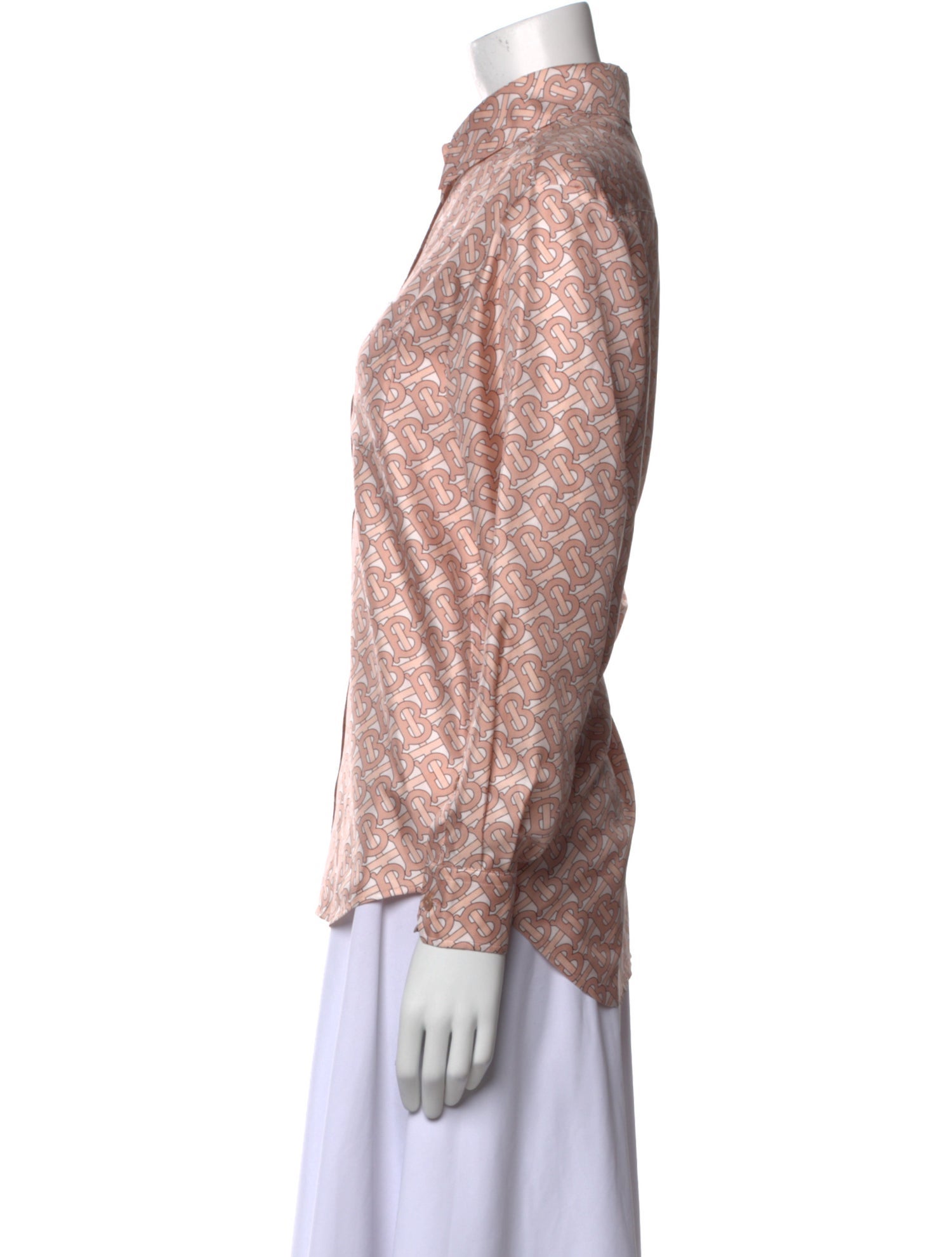 Burberry Silk Floral Print Button-Up Top