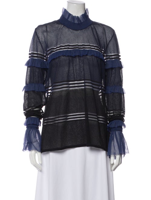 Burberry Striped Turtleneck Blouse