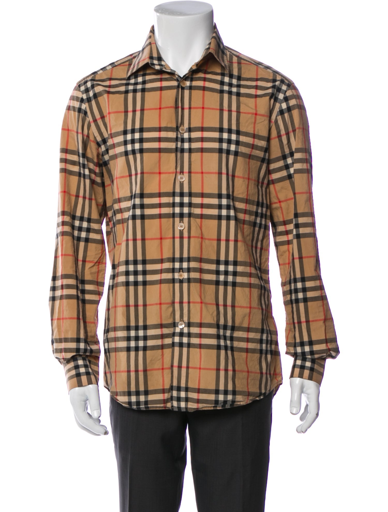 Burberry Nova Check Pattern Long Sleeve Shirt