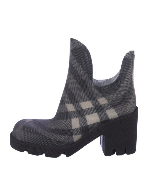 Burberry Smoked Check Pattern Rubber Rain Boots
