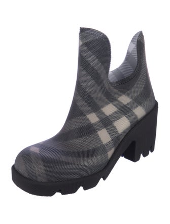 Burberry Smoked Check Pattern Rubber Rain Boots