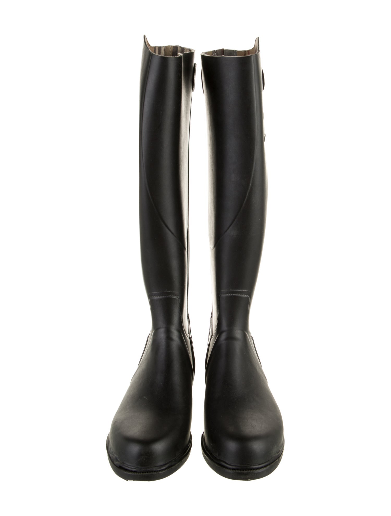 Burberry Haymarket Check Pattern Rubber Rain Boots