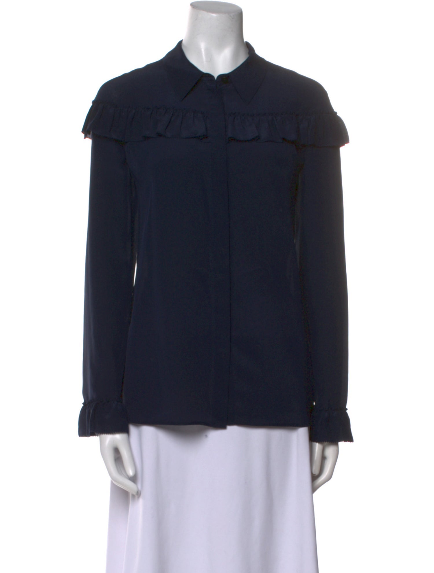 Burberry Silk Crew Neck Blouse