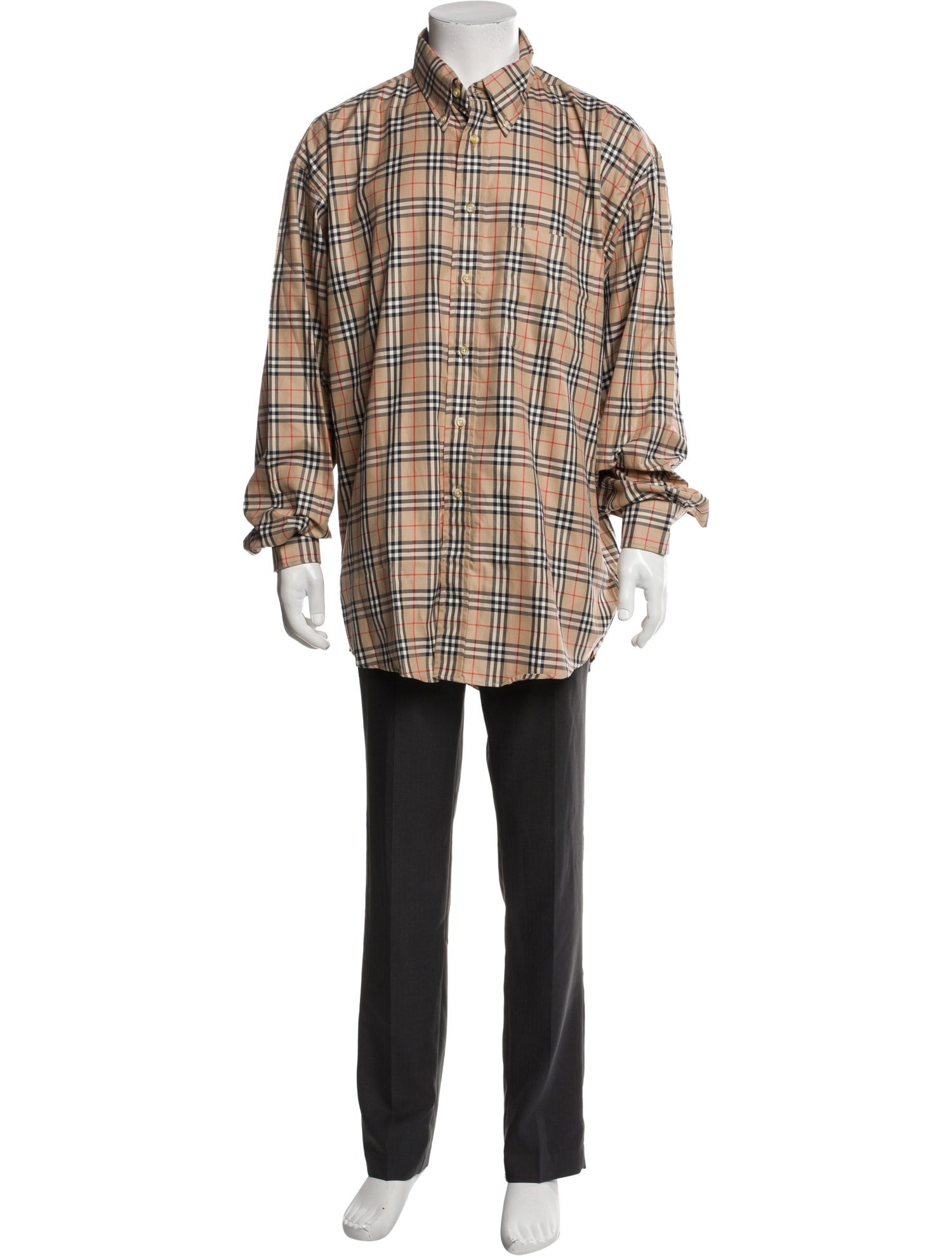 Burberry London Plaid Print Long Sleeve Shirt
