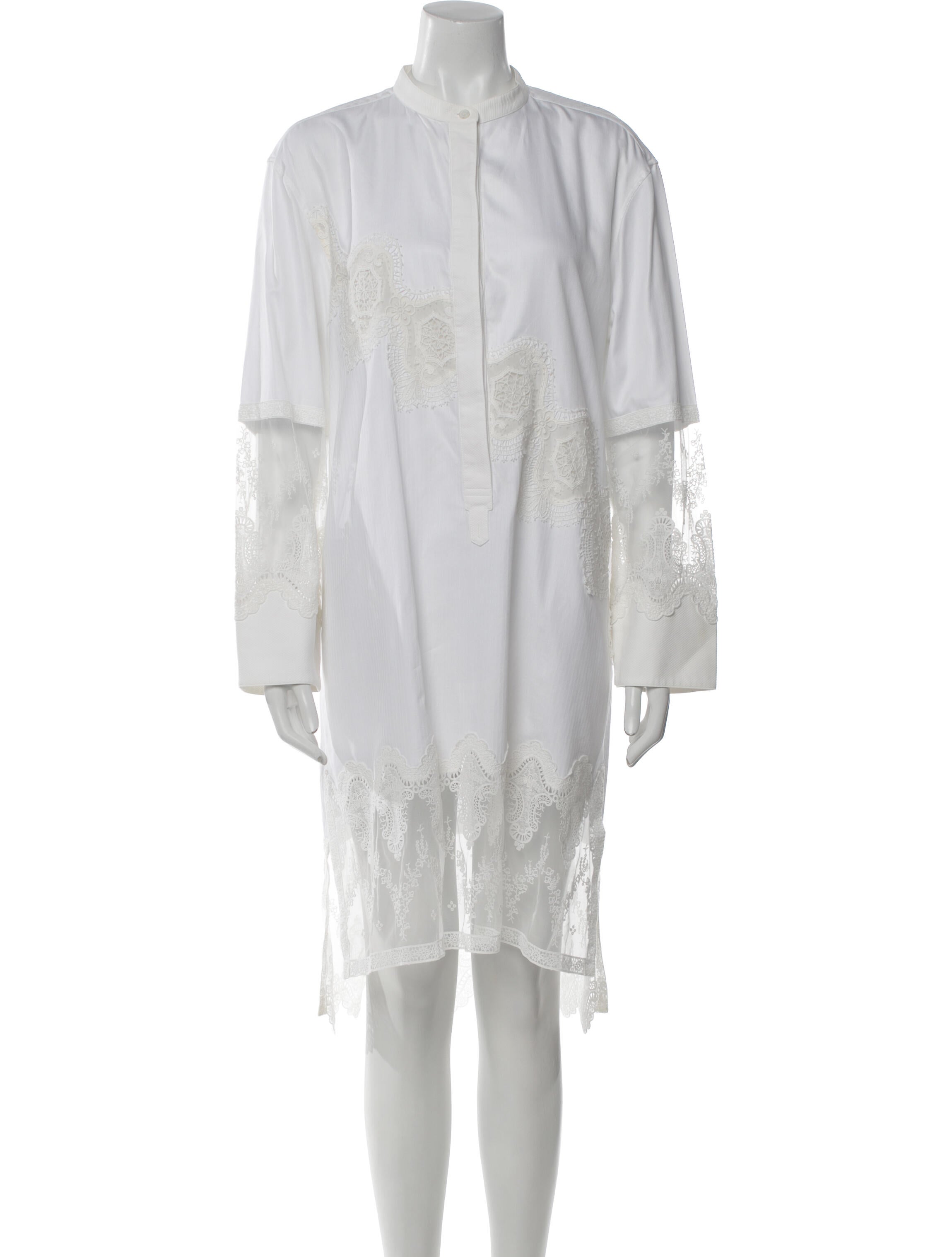 Burberry Mock Neck Knee-Length Dress