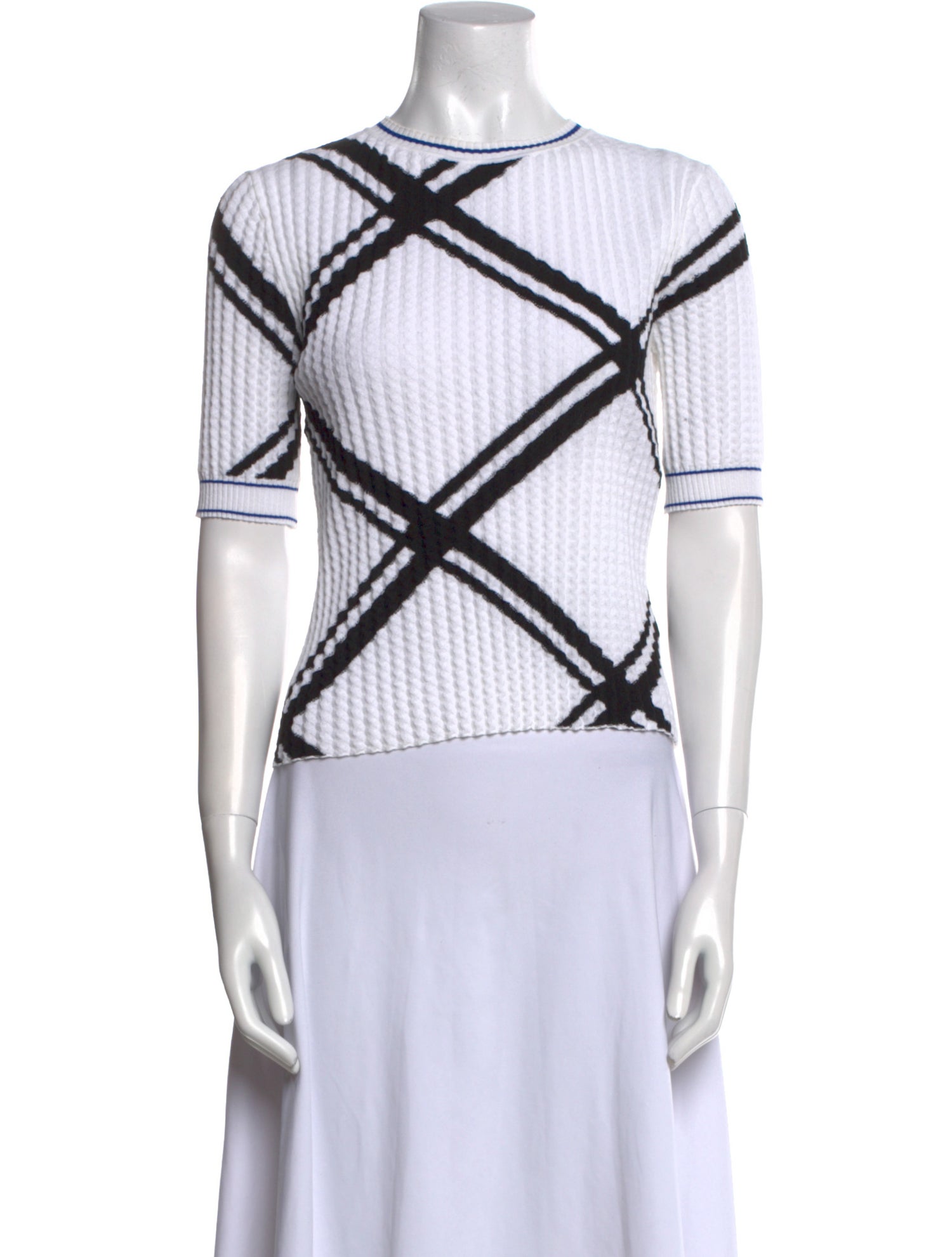 Burberry Striped Crew Neck Crop Top w/ Tags