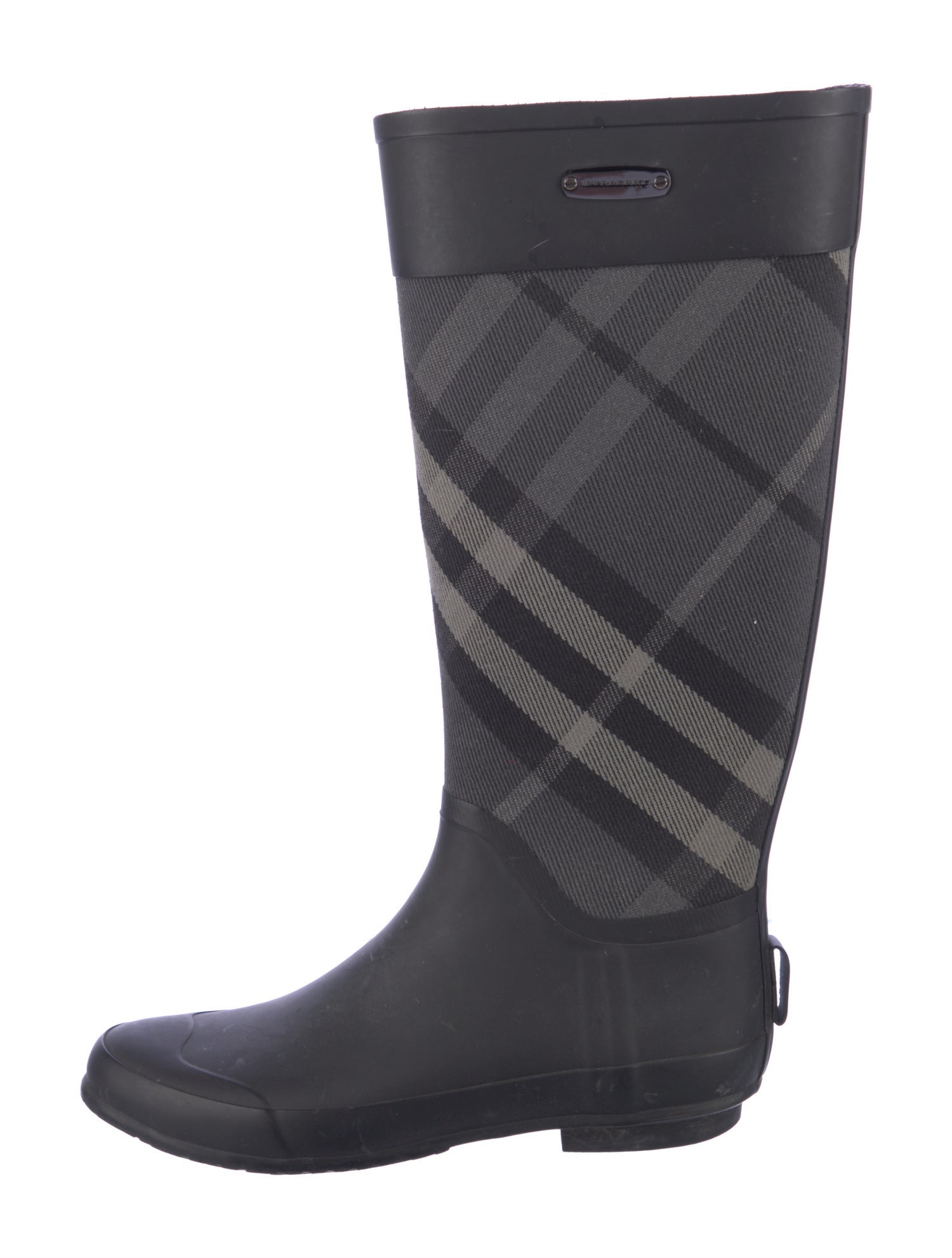 Burberry Rubber Plaid Print Rain Boots
