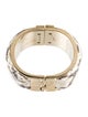 Burberry Leather Python Pattern Hinged Bangle Bracelet