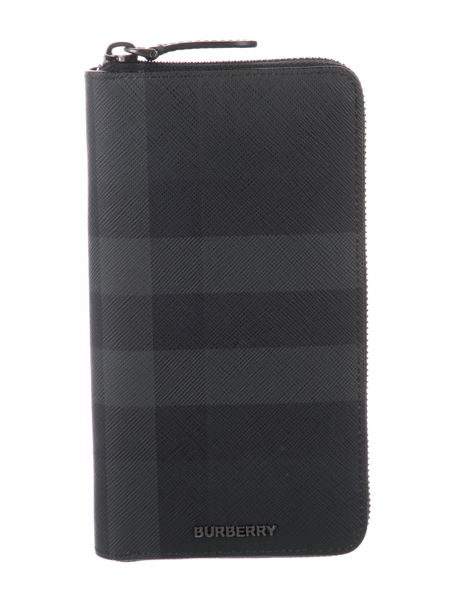 Burberry Smoked Check Pattern Leather Wallet