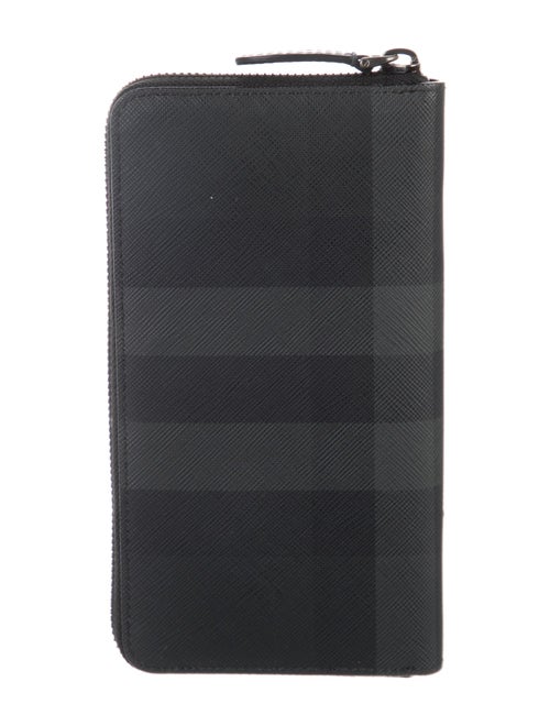 Burberry Smoked Check Pattern Leather Wallet