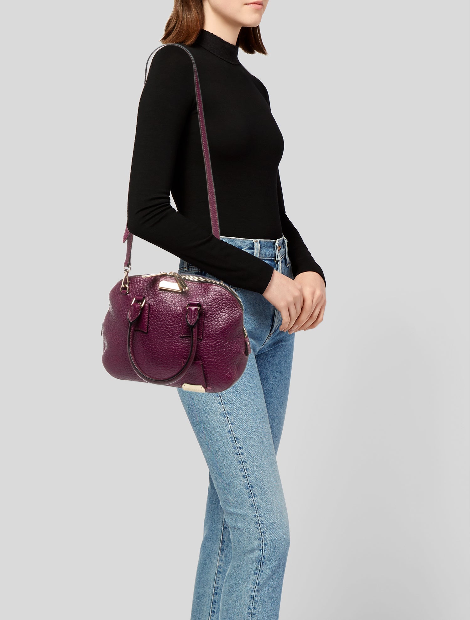 Burberry Leather Top Handle Bag