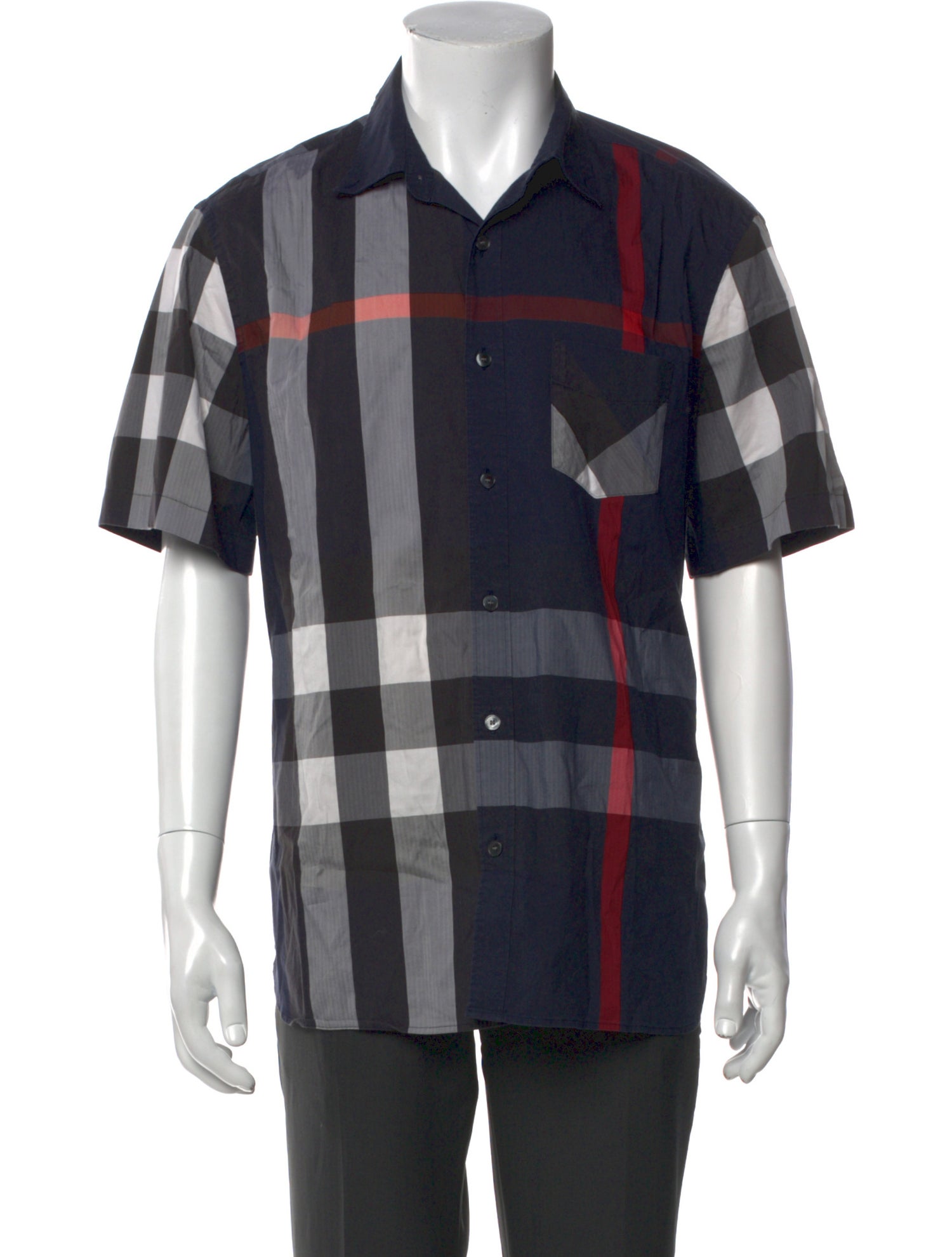 Burberry Exploded Check Pattern Short Sleeve Shirt