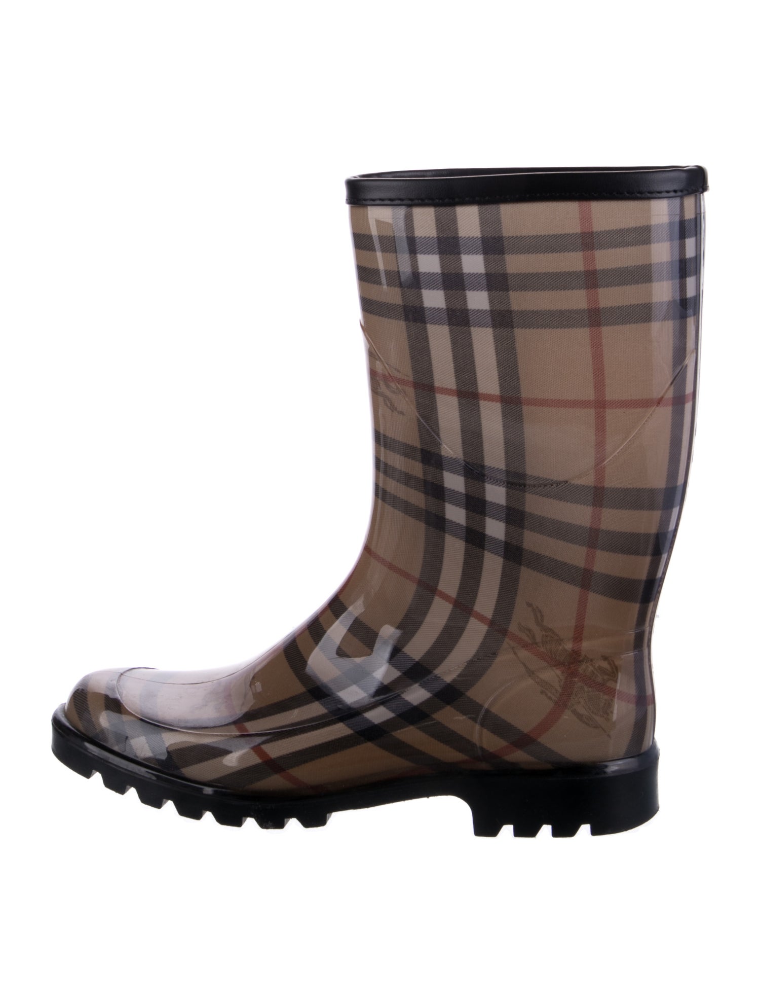 Burberry Vintage Haymarket Check Pattern Rain Boots