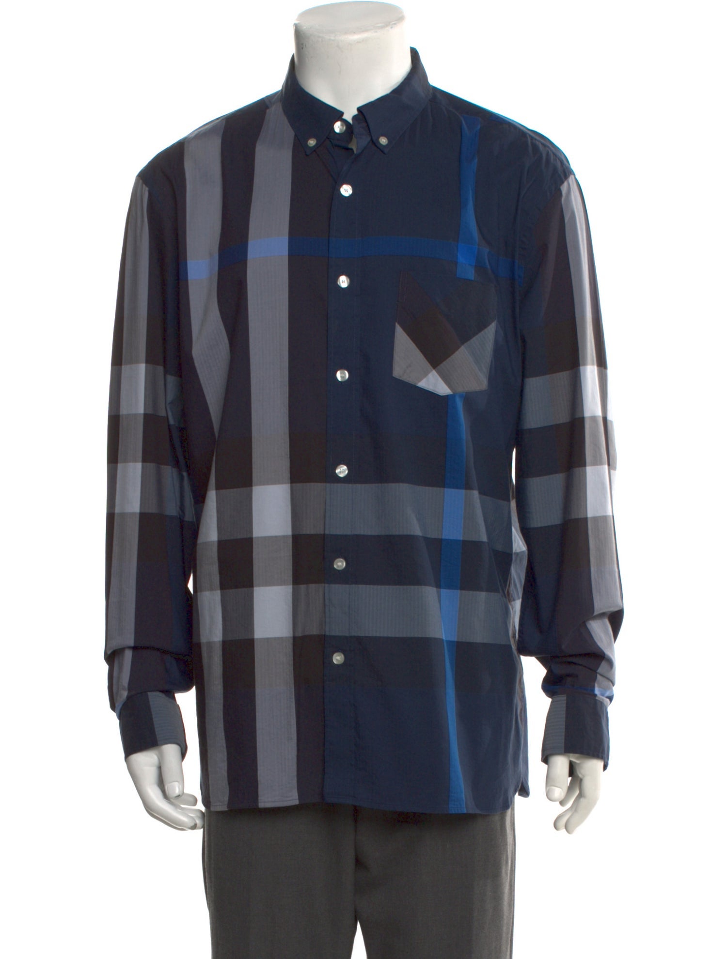 Burberry Exploded Check Pattern Long Sleeve Shirt