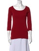 Burberry Scoop Neck Three-Quarter Sleeve Top