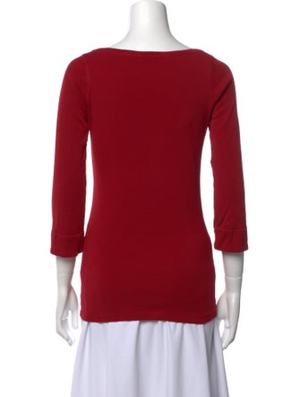 Burberry Scoop Neck Three-Quarter Sleeve Top