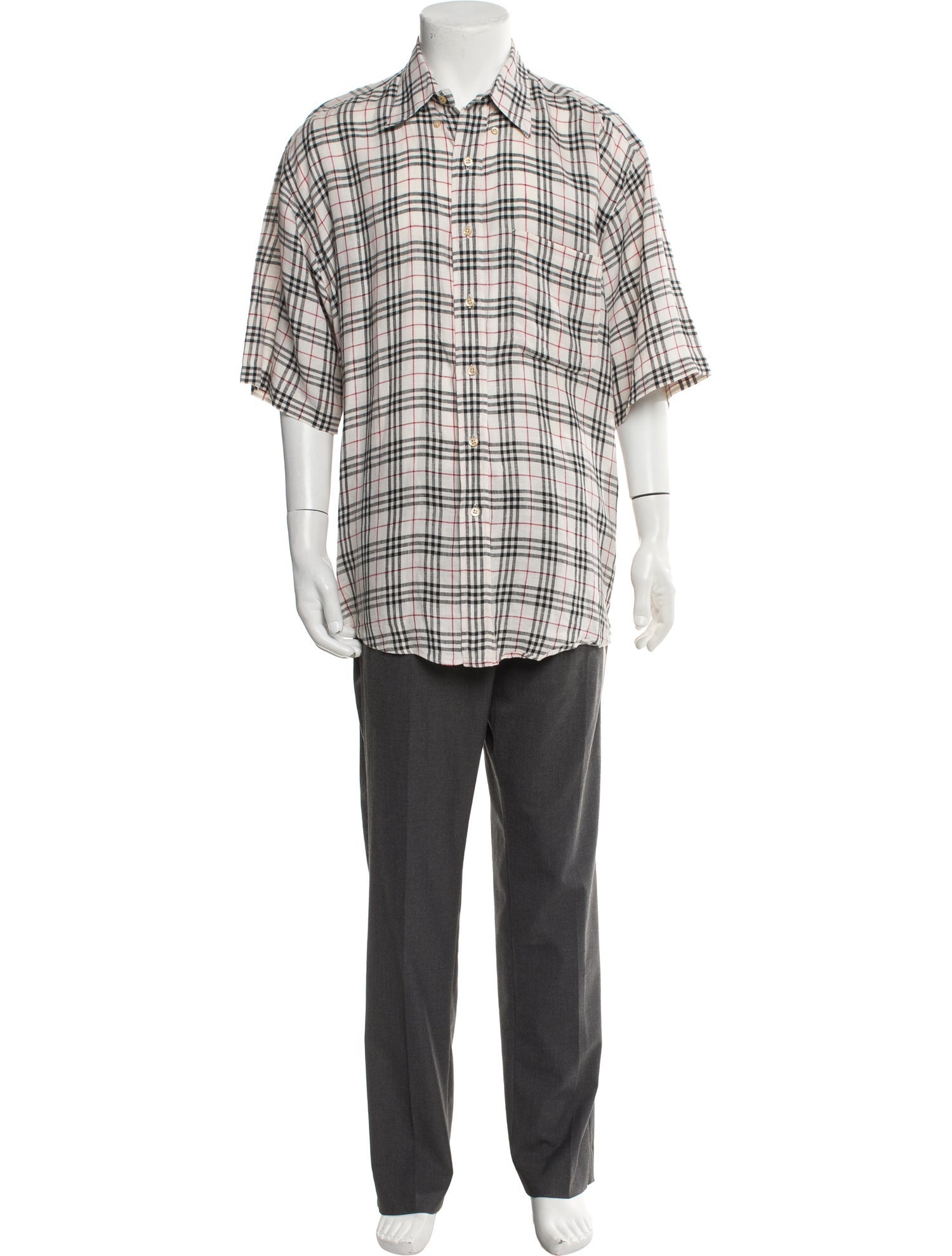 Burberry Nova Check Pattern Linen Shirt