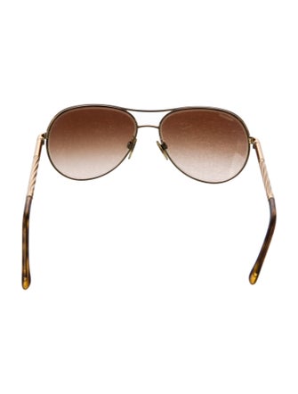 Burberry Nova Check Pattern Aviator Sunglasses