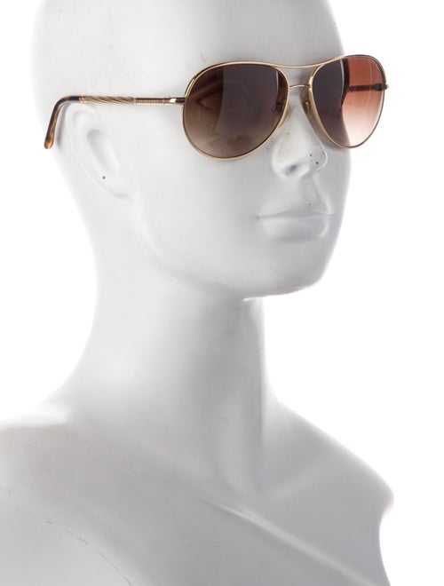Burberry Nova Check Pattern Aviator Sunglasses