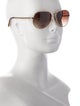 Burberry Nova Check Pattern Aviator Sunglasses