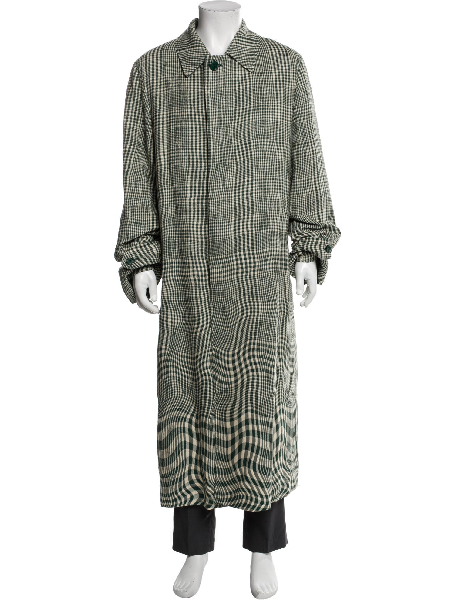 Burberry Plaid Print Trench Coat
