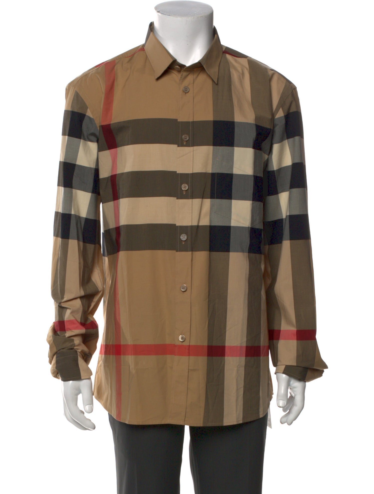 Burberry Exploded Check Pattern Long Sleeve Shirt