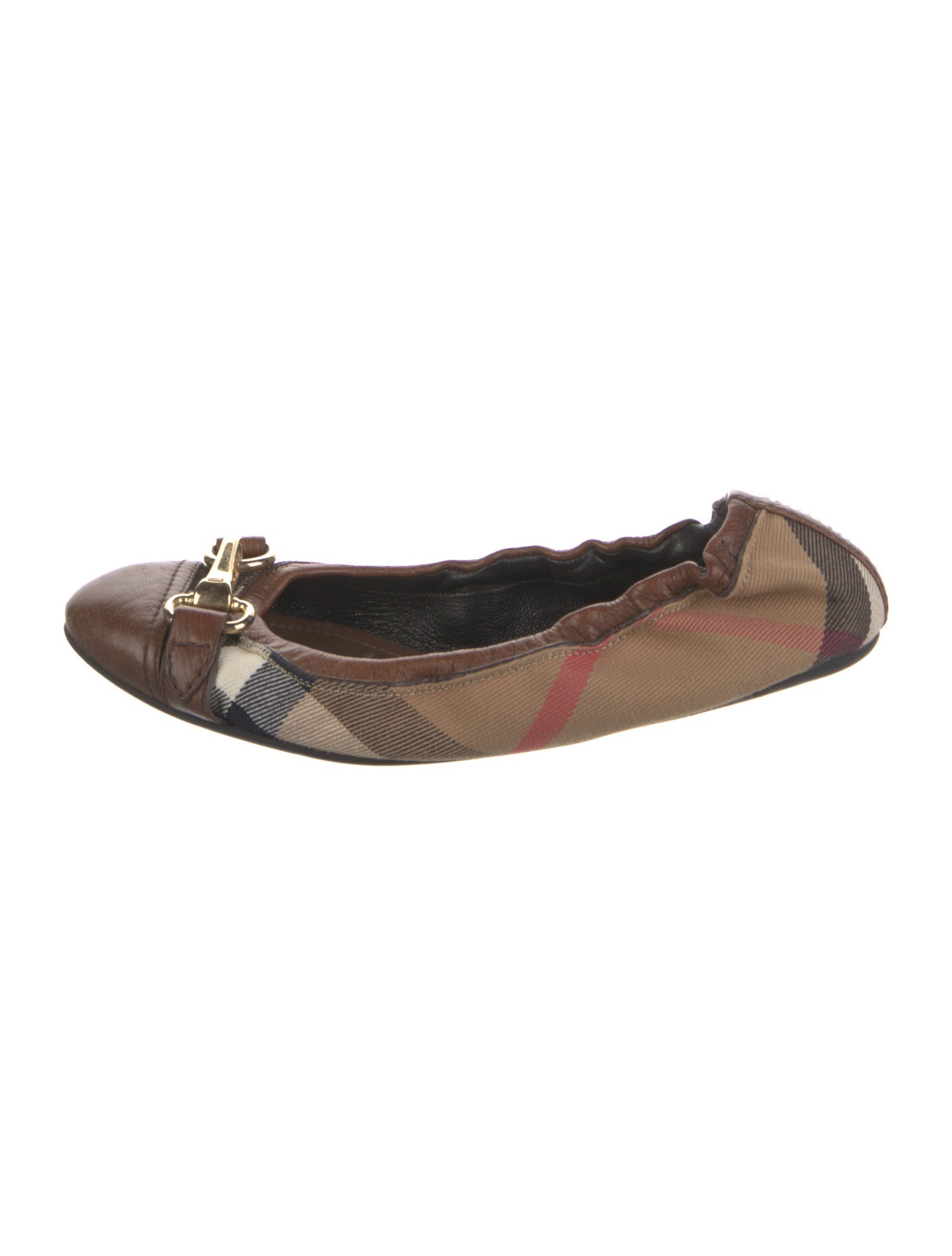 Burberry House Check Pattern Canvas Ballet Flats
