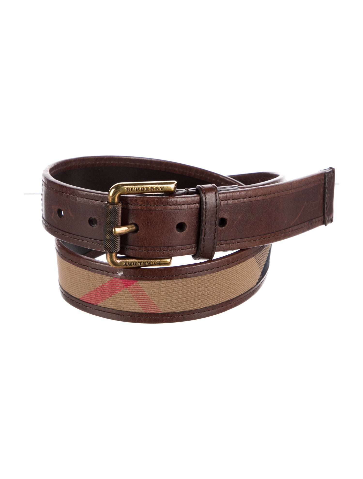 Burberry Abstract Check Canvas Belt